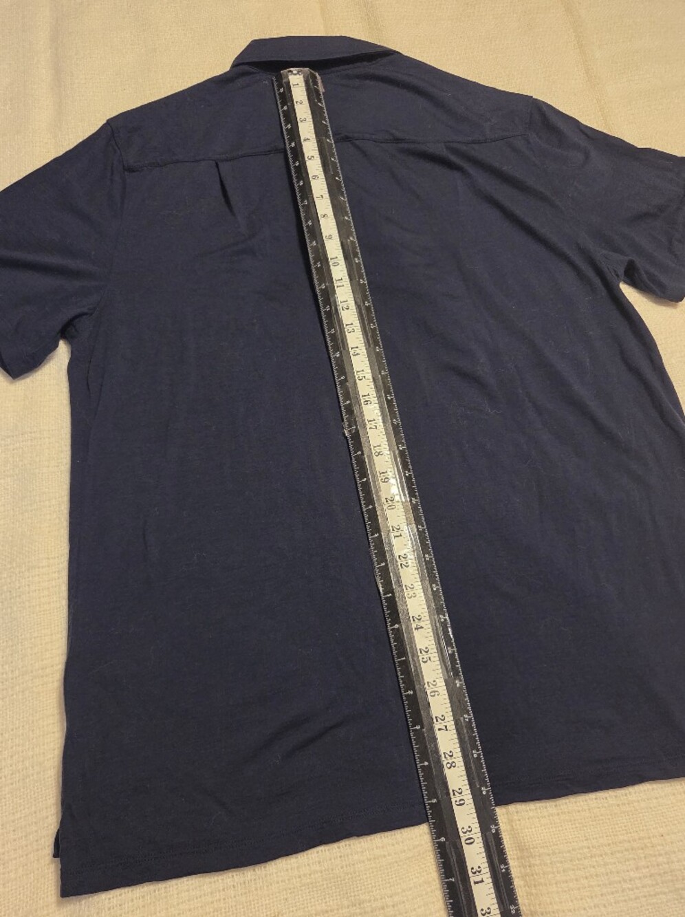 Quince Men's Polo XL Navy Blue Merino Wool Solid - Picture 9 of 11